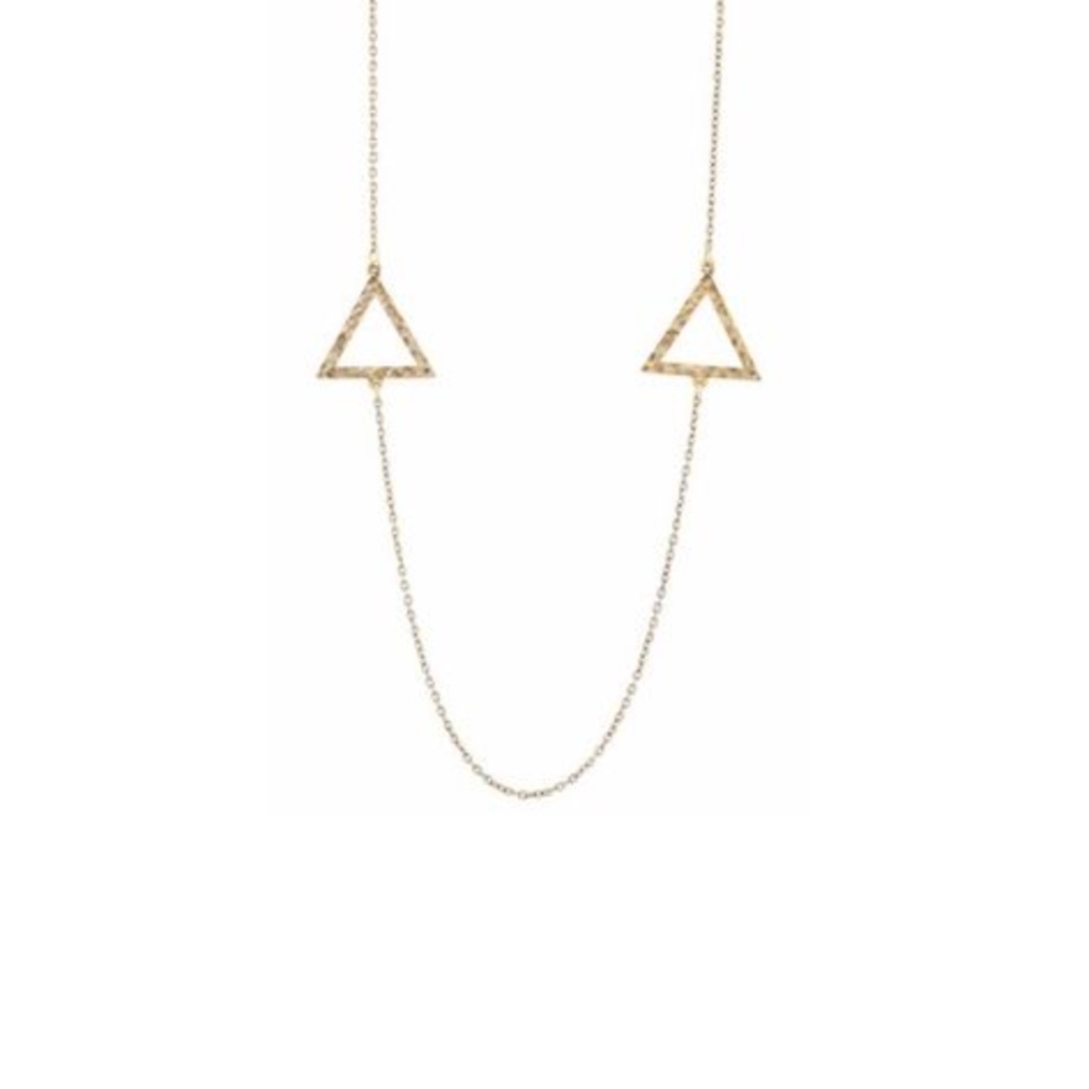 Low LuvxErin Wasson Gold Double Triangle Necklace